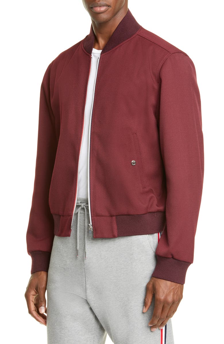 Thom Browne Twill Bomber Jacket, Alternate, color, 