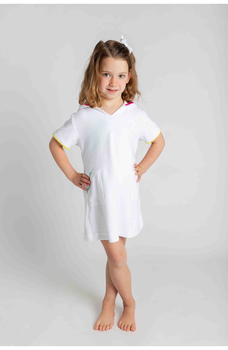 Florence Eiseman Terry Coverup With Pom Poms, Alternate, color, White