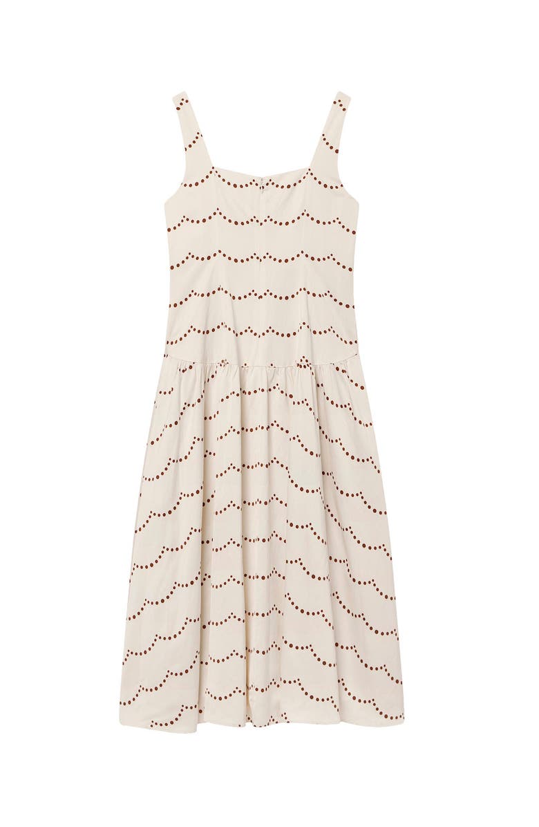 MINT VELVET Spot Print Midi Dress With Thin Straps, Alternate, color, Cream