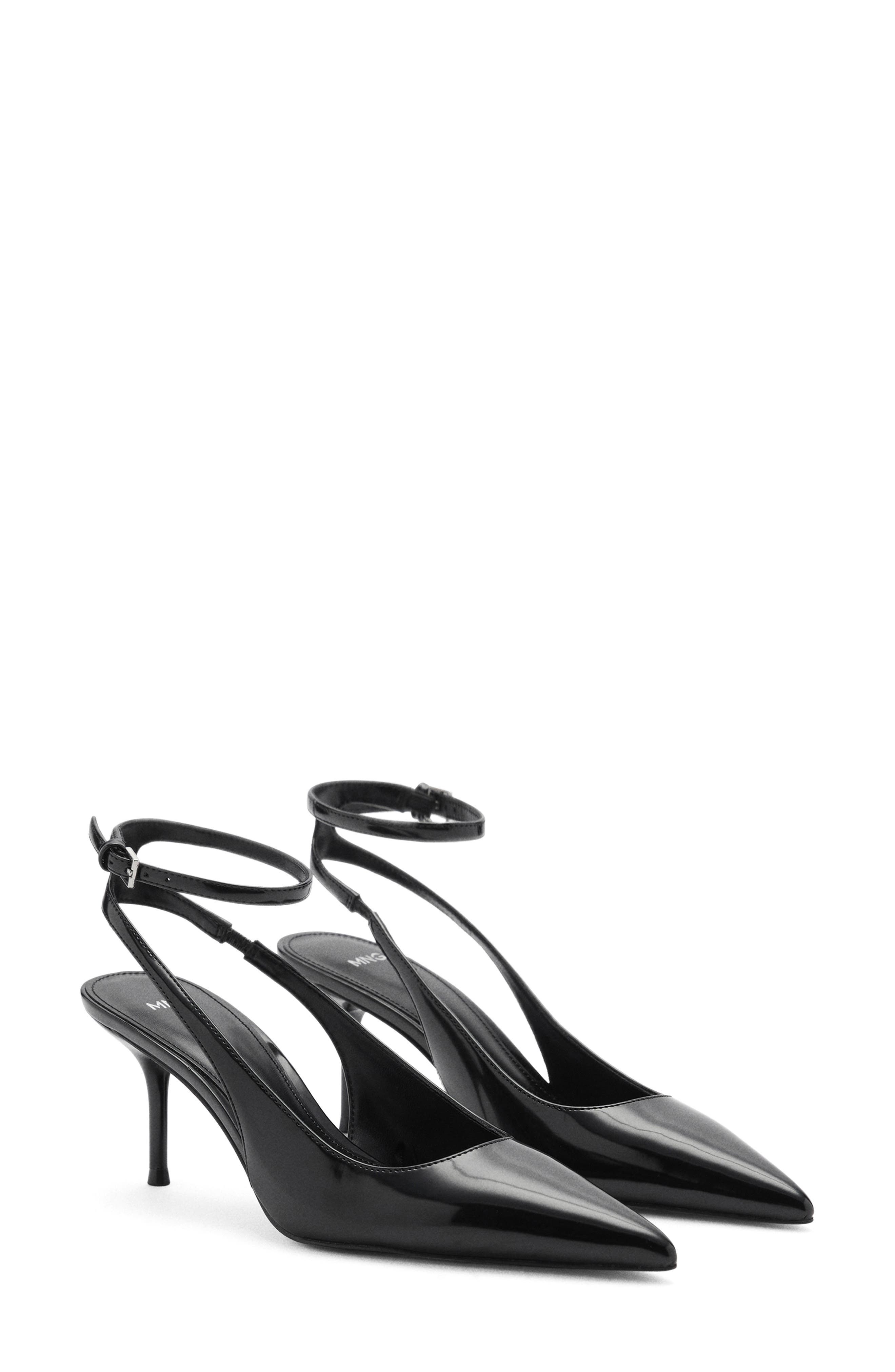 MANGO Ankle Strap Pointed Toe Pump, Main, color, 