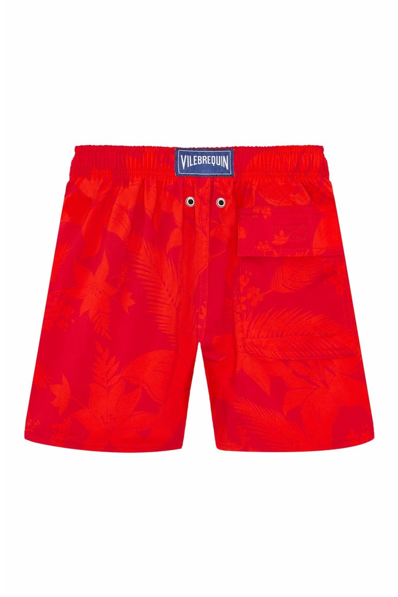 Kids' Flower Power Stretch Swim Shorts, Alternate, color, LIPSTICK