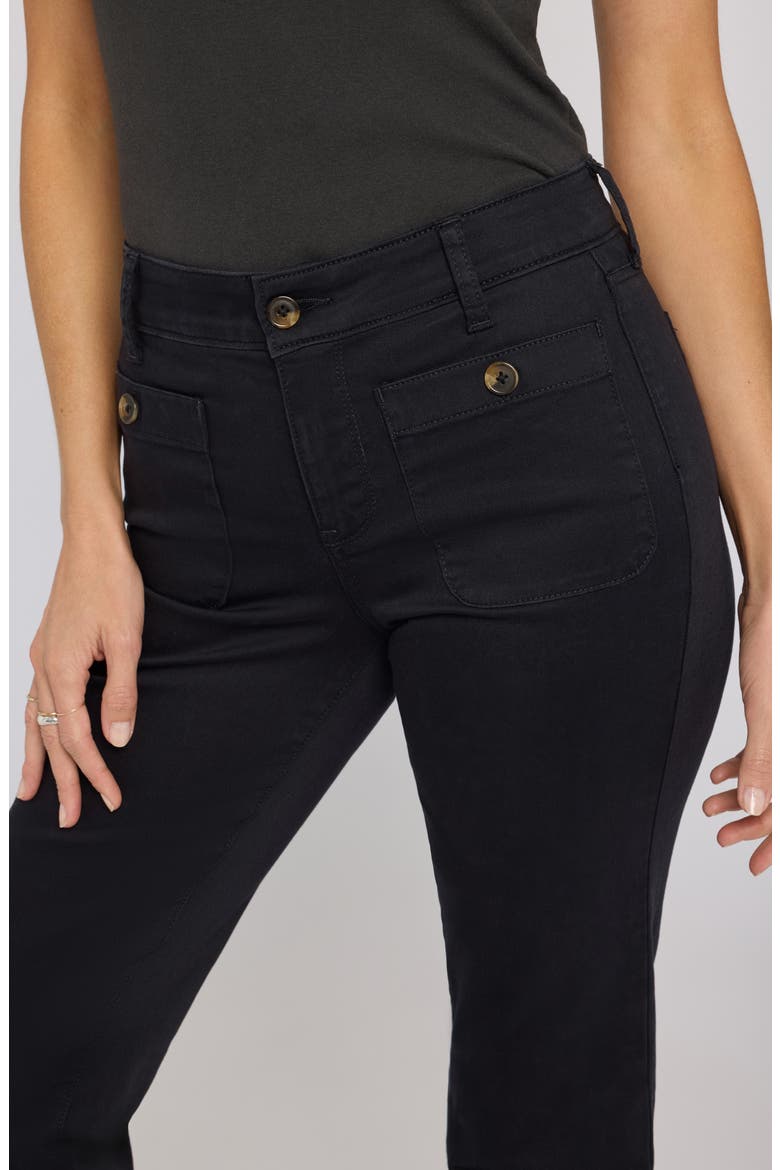 Marilyn Round Patch Pocket Straight Leg Jeans, Alternate, color, BLACK