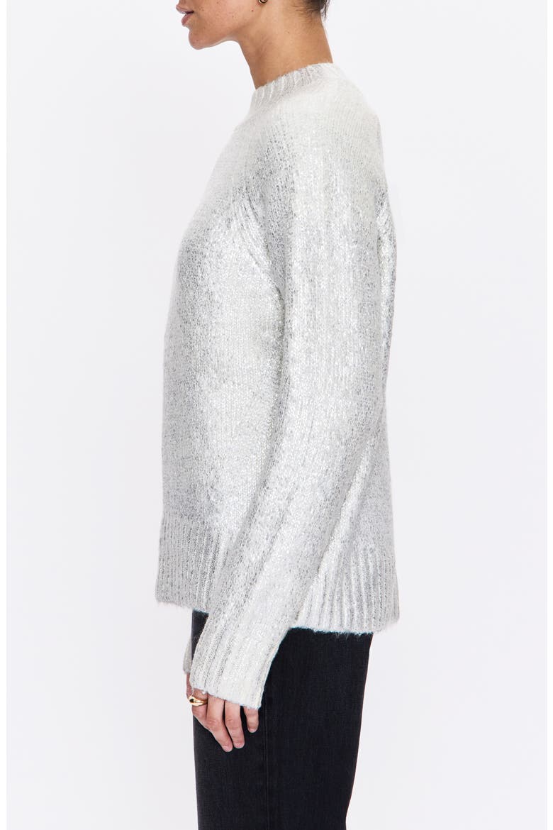 Ilana Metallic Sweater, Alternate, color, SILVER FROST