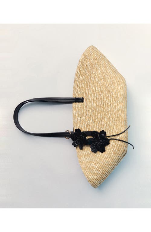 Mango Medium Double Handle Natural Fiber Bag In Sand