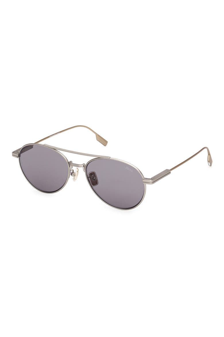 55mm Pilot Sunglasses, Alternate, color, MATTE SATIN PALLADIUM