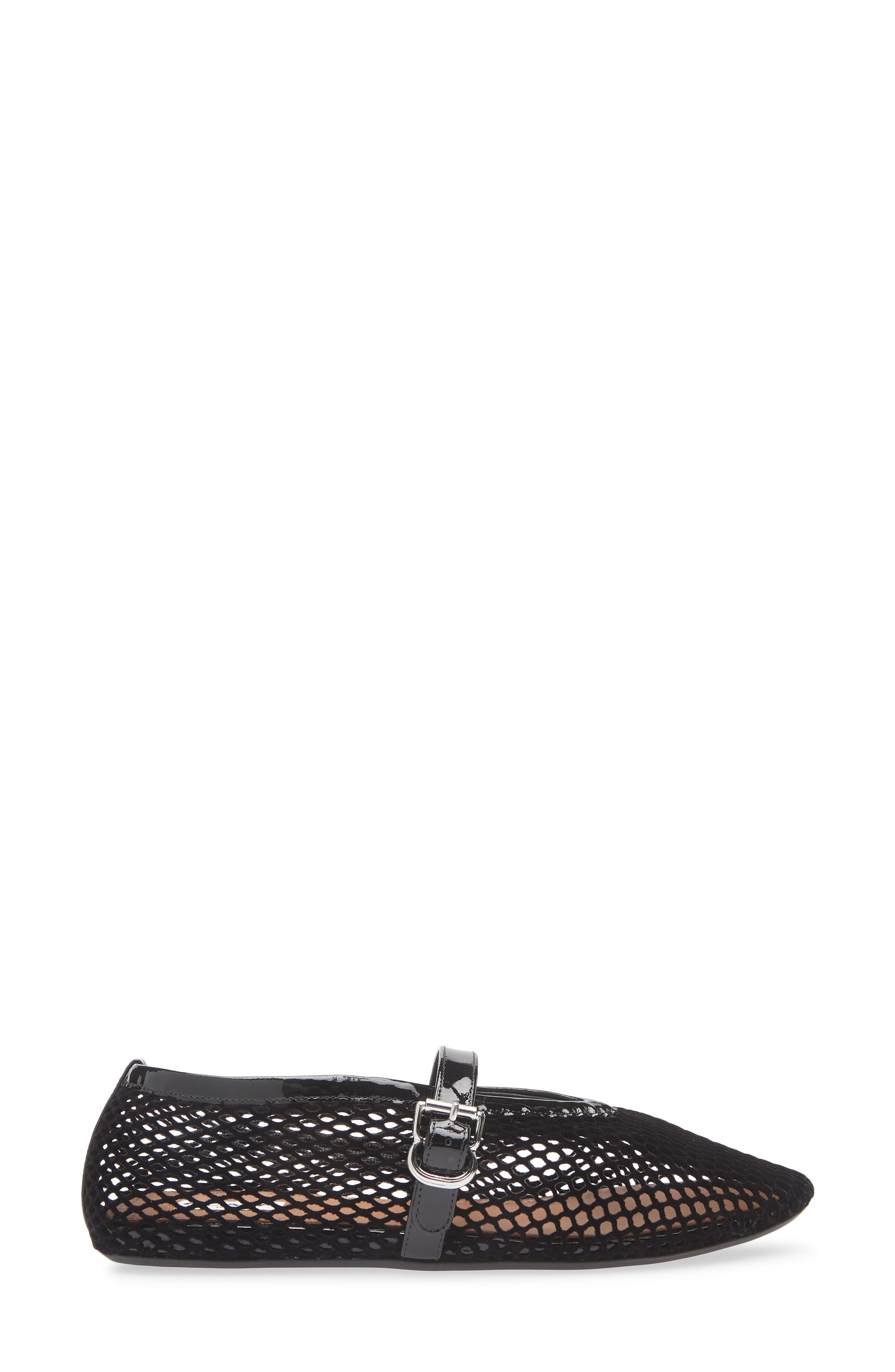 Alaïa Fishnet Mary Jane Flat, Alternate, color, 