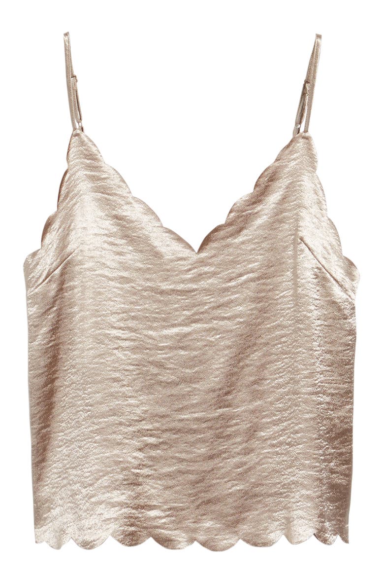 Scallop Edge Camisole, Alternate, color, TAN MEMOIR