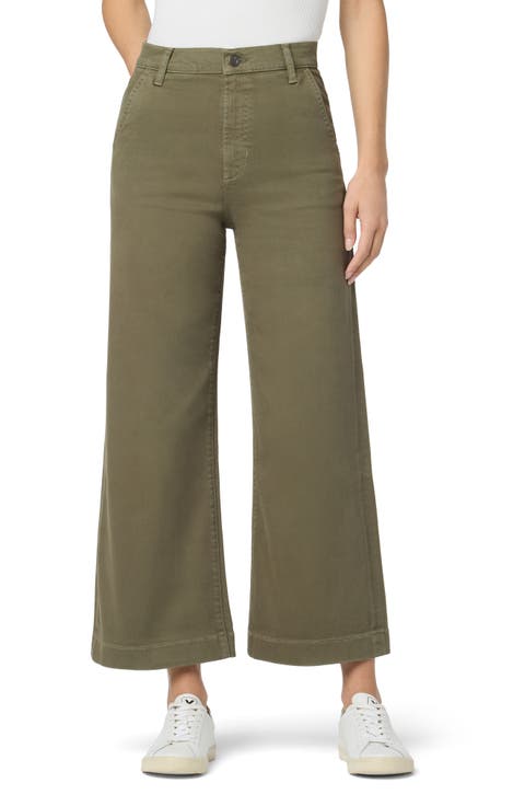 High Waist Ankle Wide Leg Trouser Jeans (Stone)