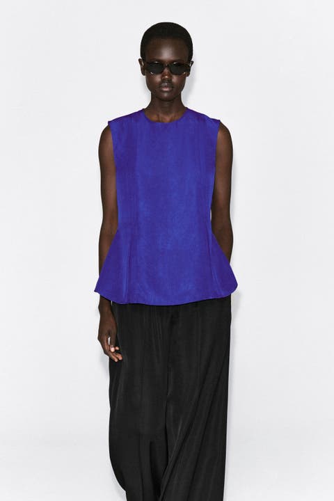 Pleated Peplum Top