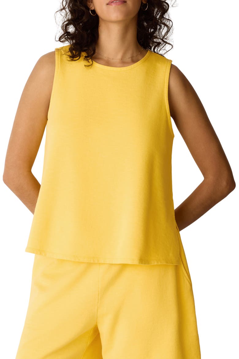 Crewneck Side Slit Organic Cotton Tank, Main, color, SOLEIL