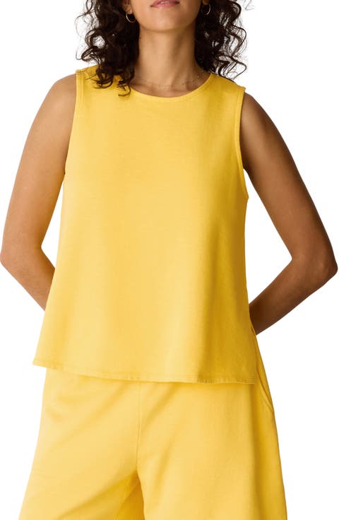 Crewneck Side Slit Organic Cotton Tank