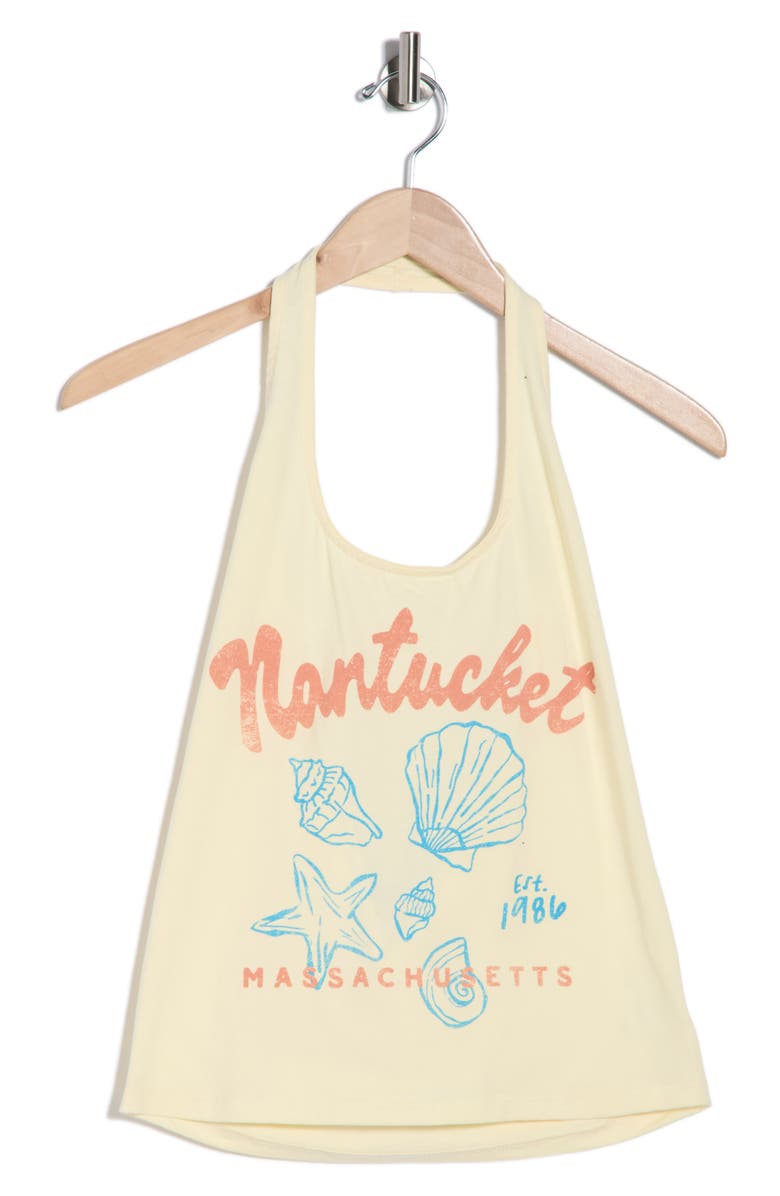 Vinyl Icons Nantucket Graphic Halter Top, Alternate, color, Yellow