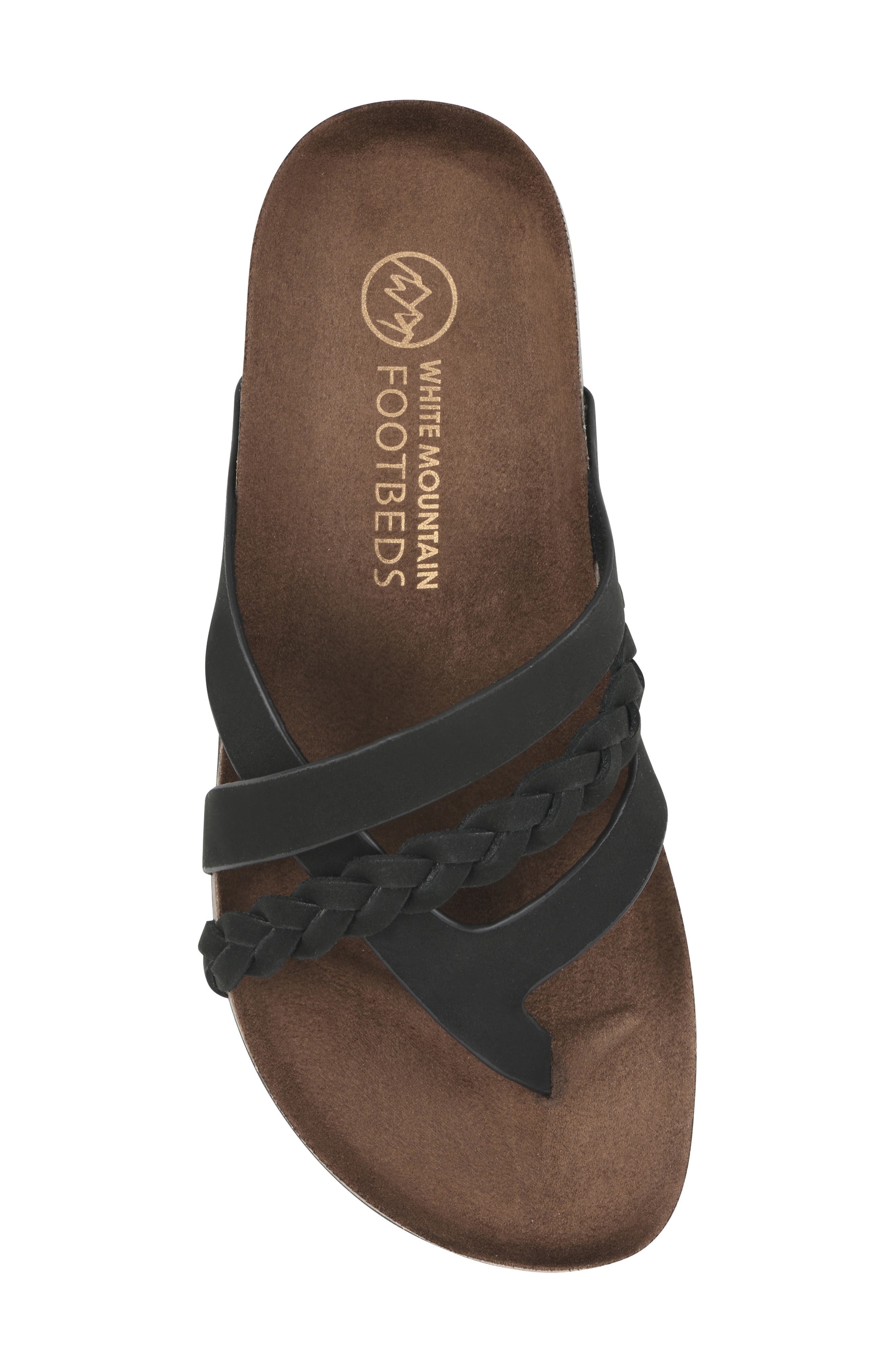 White Mountain Footwear Halogen Slide Sandal, Alternate, color, Black/ Nubuck