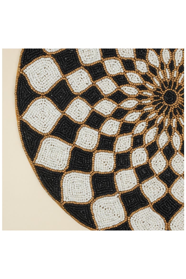 Victoria Beaded Placemat, Alternate, color, BLACK/ IVORY