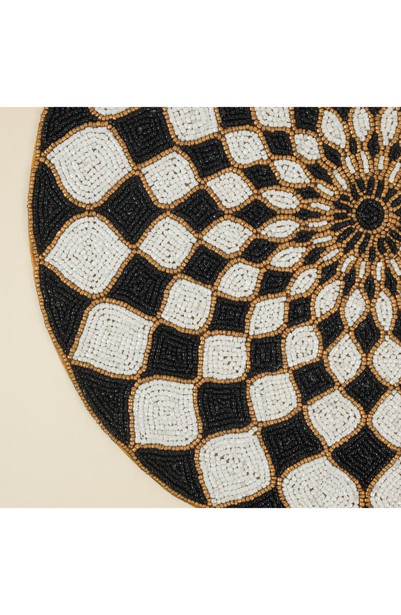 Tiramisu Victoria Beaded Placemat, Alternate, color, Black/ Ivory