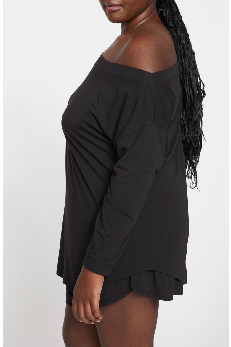 Ultimates Dolci One-Shoulder Top, Alternate, color, BLACK
