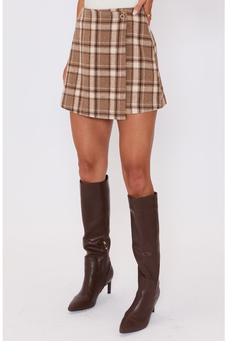 Willow Plaid Miniskirt, Alternate, color, BEIGE PLAID
