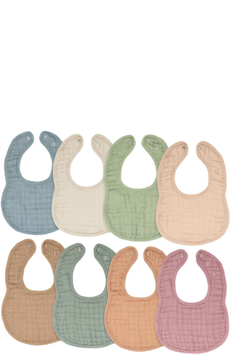 Comfy Cubs Muslin Bibs - Pack of 8, Main, color, Multicolor