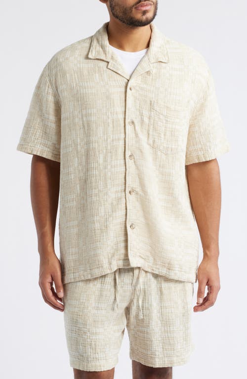 Treasure & Bond Jacquard Cotton Blend Camp Shirt