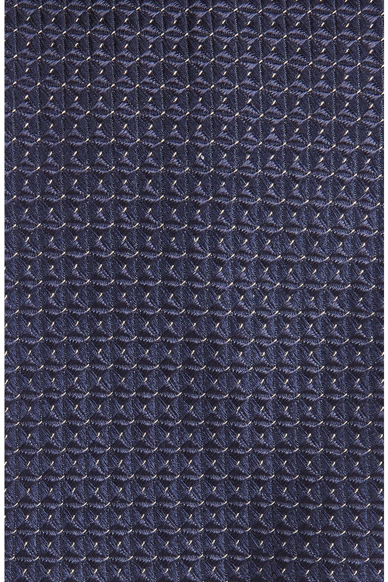 Neat Metallic Silk Jacquard Tie, Alternate, color, NAVY