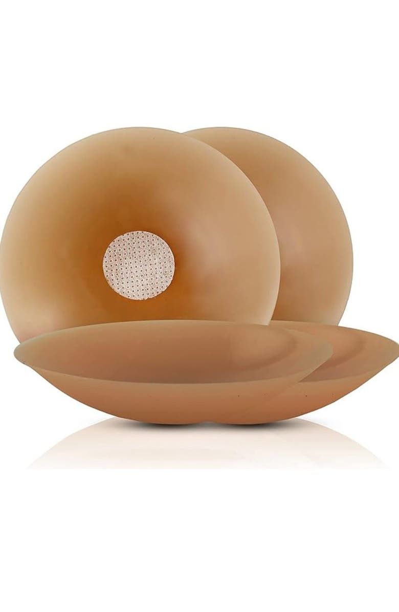 Miss Circle Silicon Reusable Nipple Covers Ultra Thin Breast Pasties, Main, color, Coffee