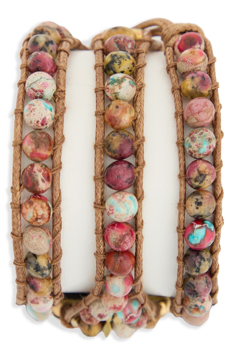 SAACHI Bohemian Mixed Stone Apple Watch<sup>®</sup> Watchband, Alternate, color, Pink