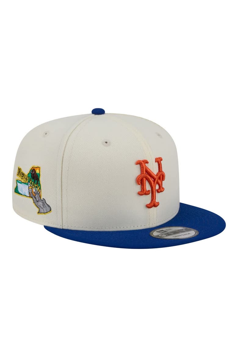 Men's New Era Cream/Royal New York Mets Localized 9FIFTY Snapback Hat, Main, color, Cream