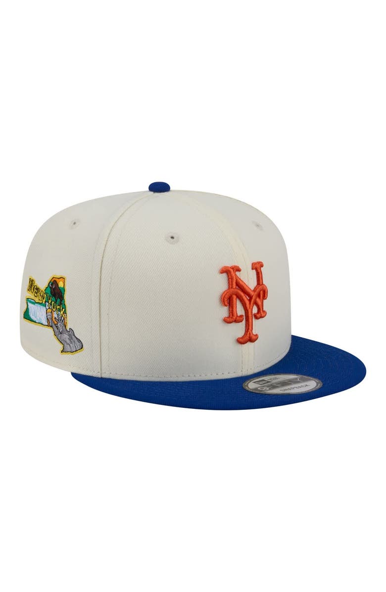 New Era Men's New Era Cream/Royal New York Mets Localized 9FIFTY Snapback Hat, Main, color, Cream