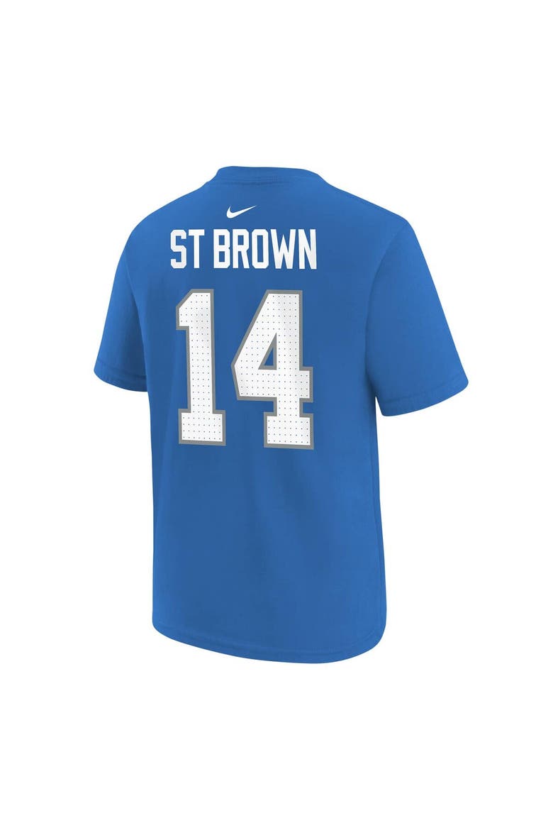Youth Nike Amon-Ra St. Brown Blue Detroit Lions Player Name & Number T-Shirt, Alternate, color, Blue