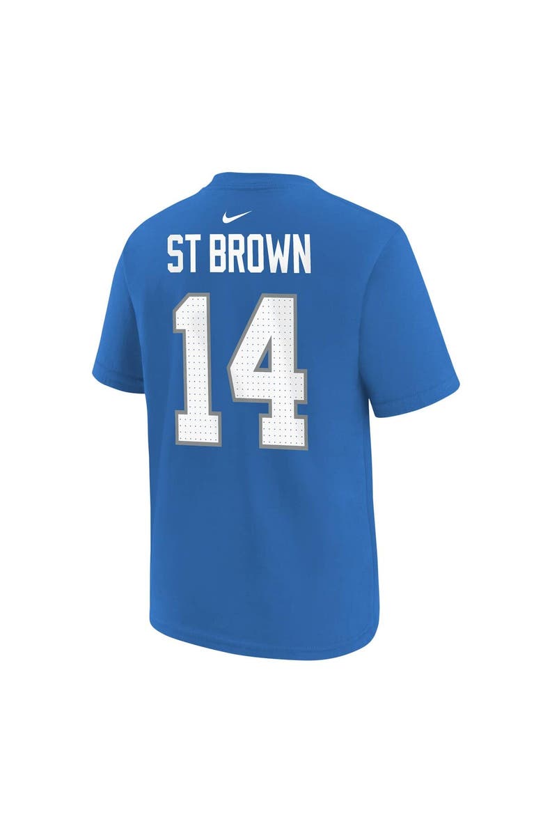 Nike Youth Nike Amon-Ra St. Brown Blue Detroit Lions Player Name & Number T-Shirt, Alternate, color, Blue