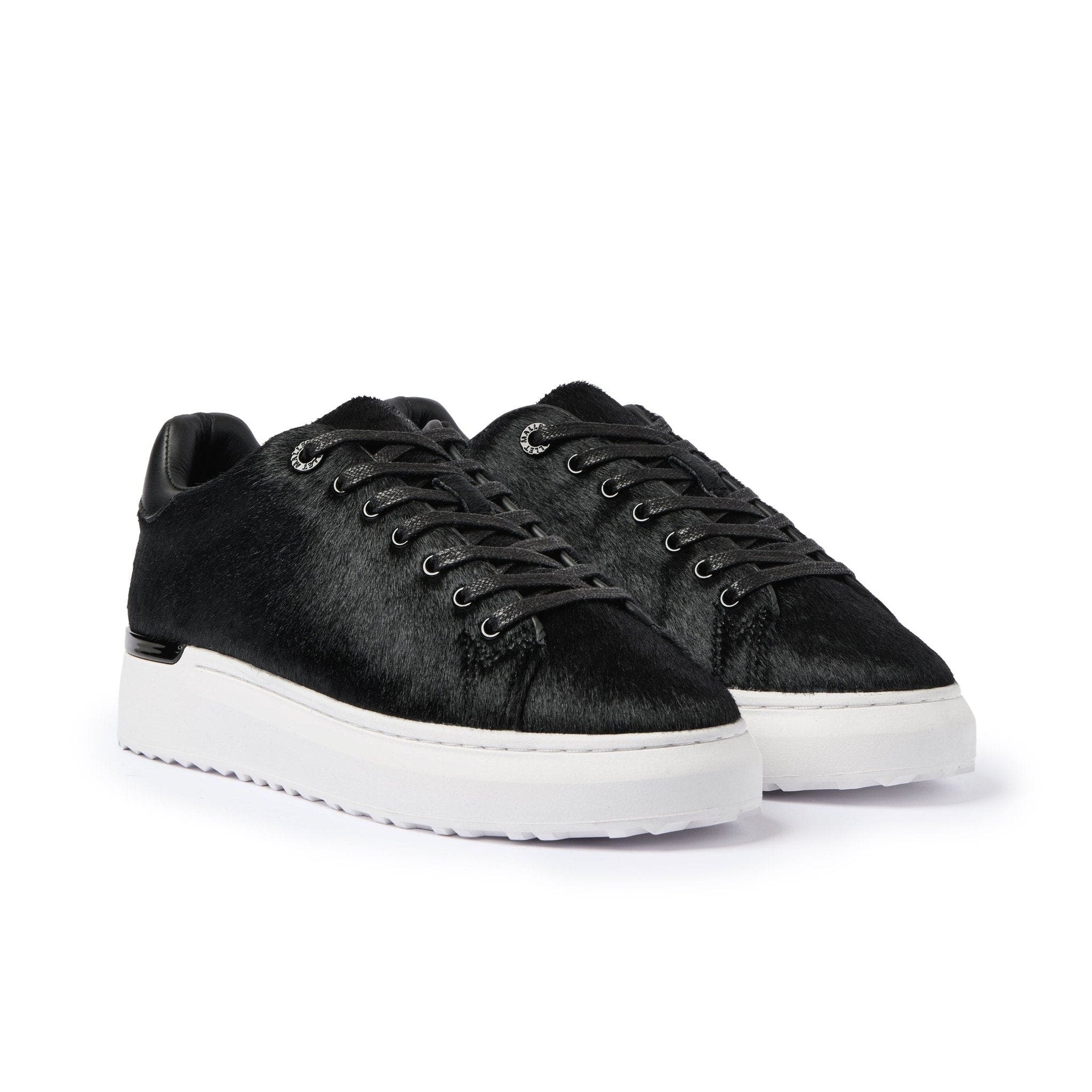 MALLET Pony Hair Low-Top Platform Trainers, Alternate, color, Black