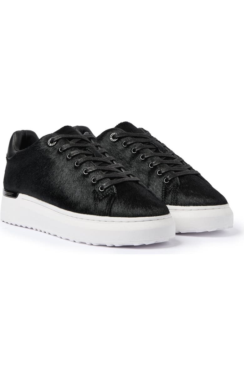 MALLET Pony Hair Low-Top Platform Trainers, Alternate, color, Black