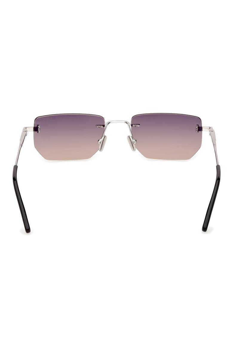 Ethan 53mm Geometric Sunglasses, Alternate, color, SHINY PALLADIUM / SMOKE LENS