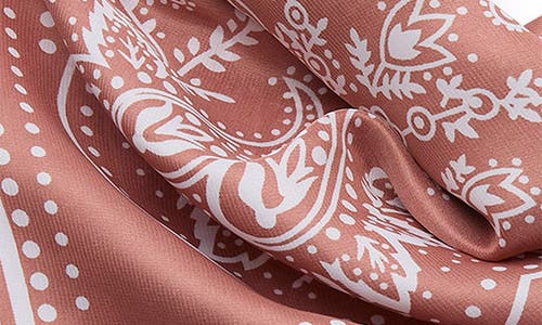 Lele Sadoughi Paisley Square Satin Scarf In Pink