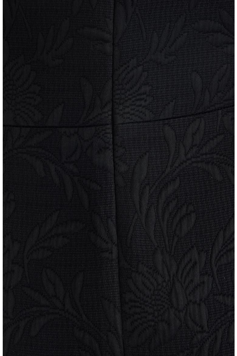 Matelassé Jacquard Column Gown, Alternate, color, BLACK