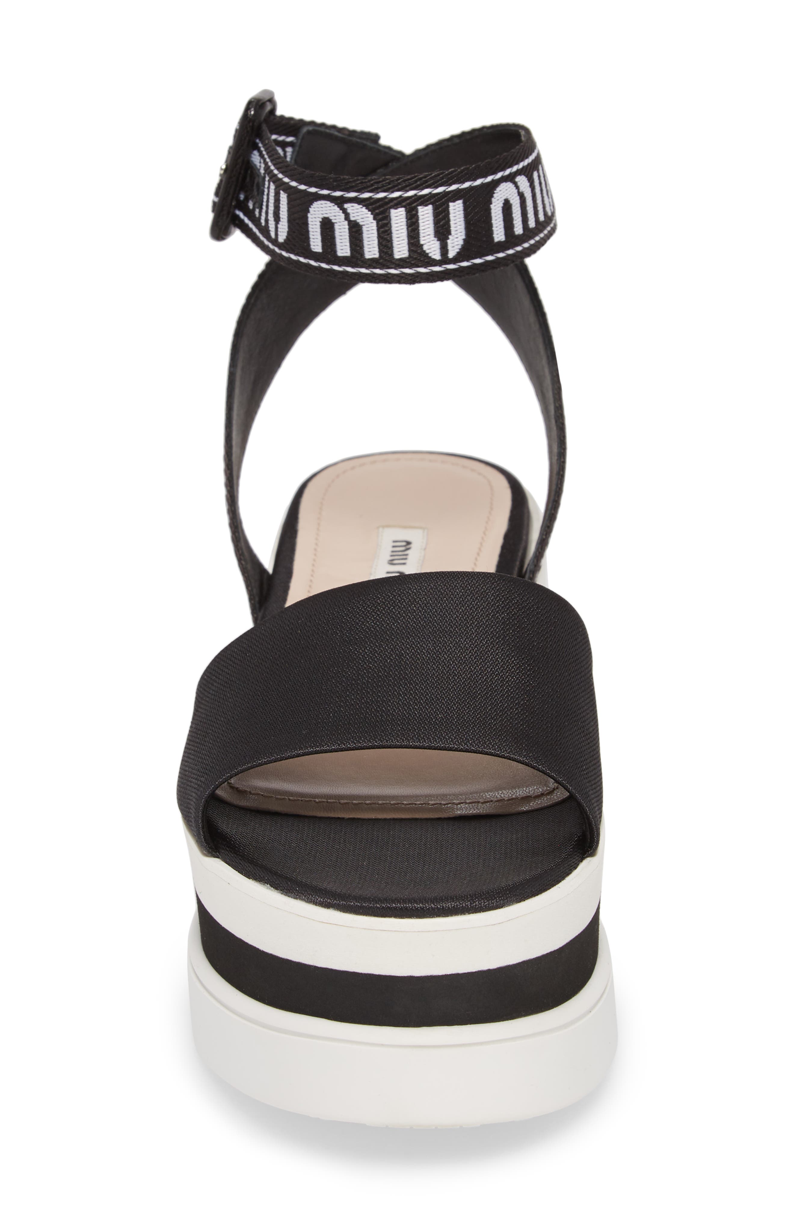 Miu Miu Flatform Logo Sandal, Alternate, color, 