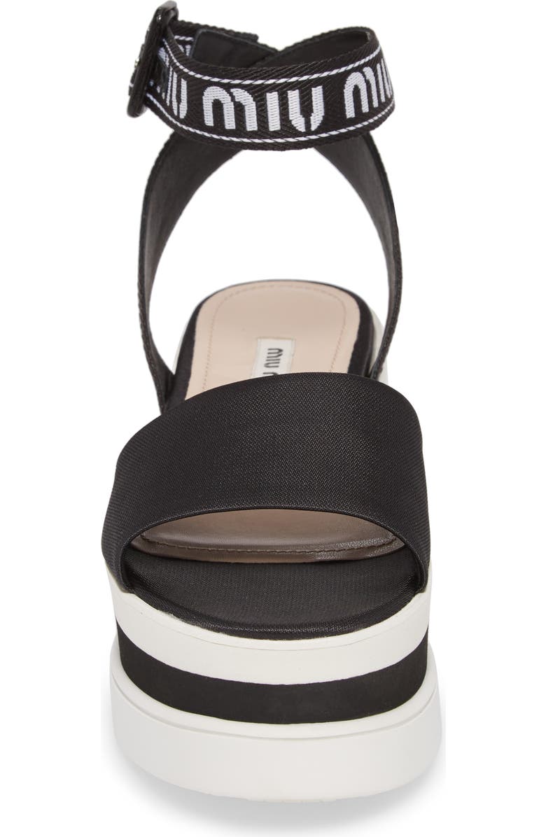 Miu Miu Flatform Logo Sandal, Alternate, color,