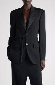 Balenciaga Side Tie Wool Tuxedo Jacket