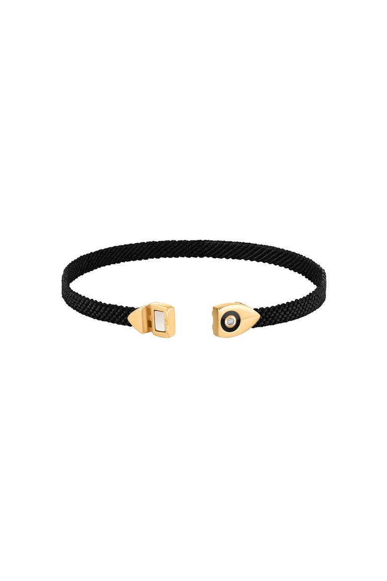 Infinite Success Men's Evil Eye Black String Bracelet, Alternate, color, Black/Gold