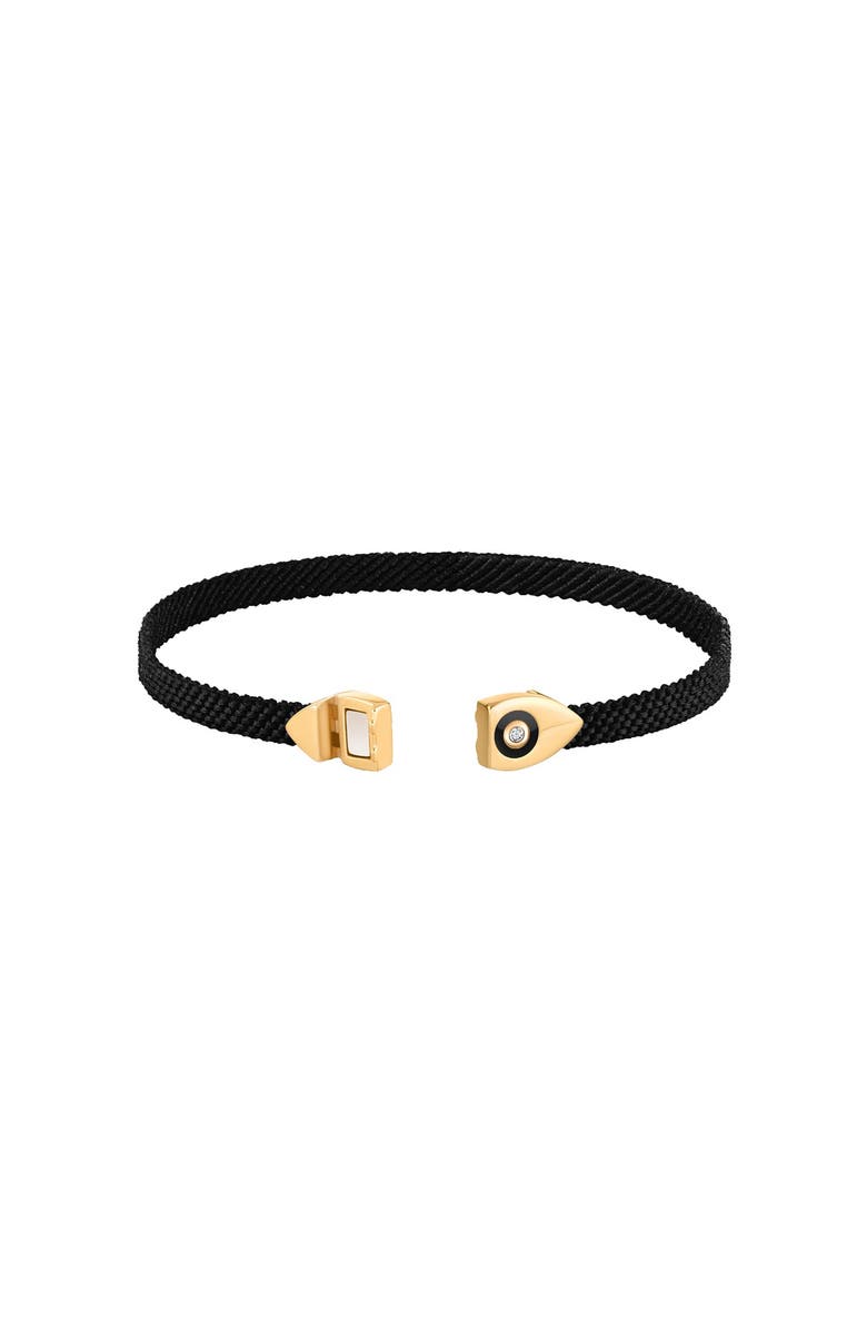 Karma and Luck Infinite Success Men's Evil Eye Black String Bracelet, Alternate, color, Black/Gold
