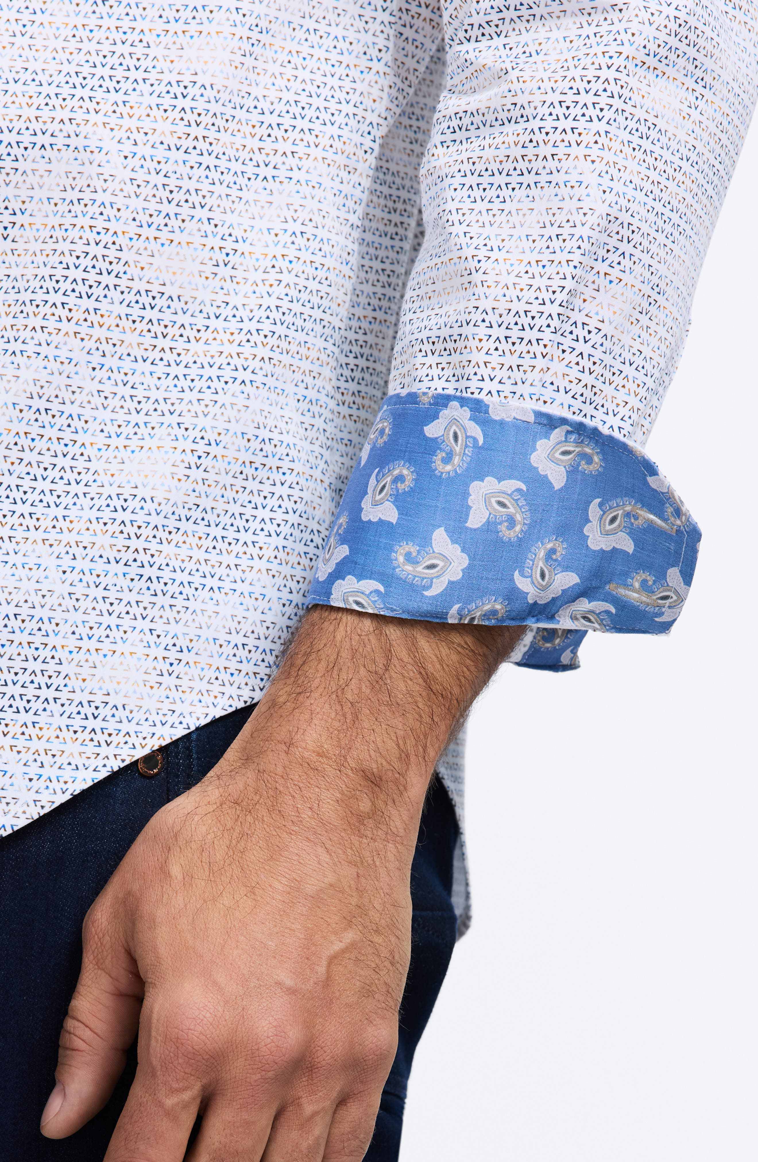 Akehurst Geo Print Stretch Cotton Button-Up Shirt - image 2