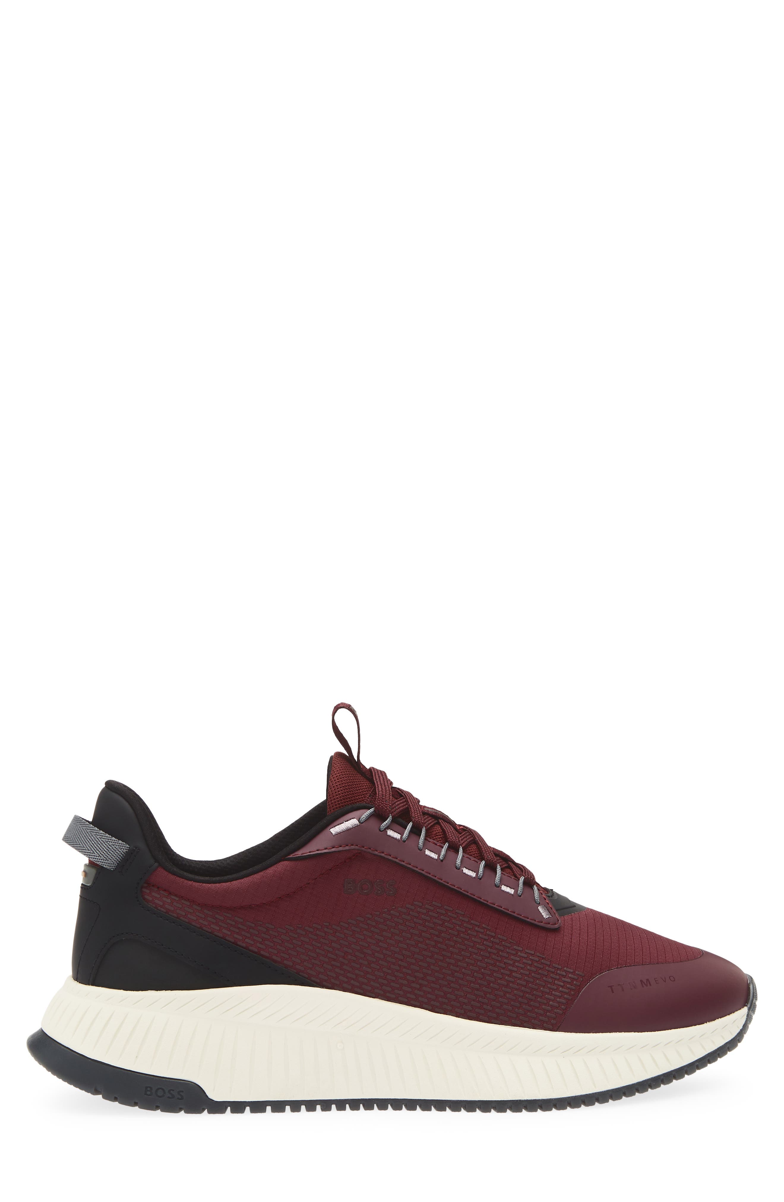 Evo Runn Sneaker, Alternate, color, BURGUNDY