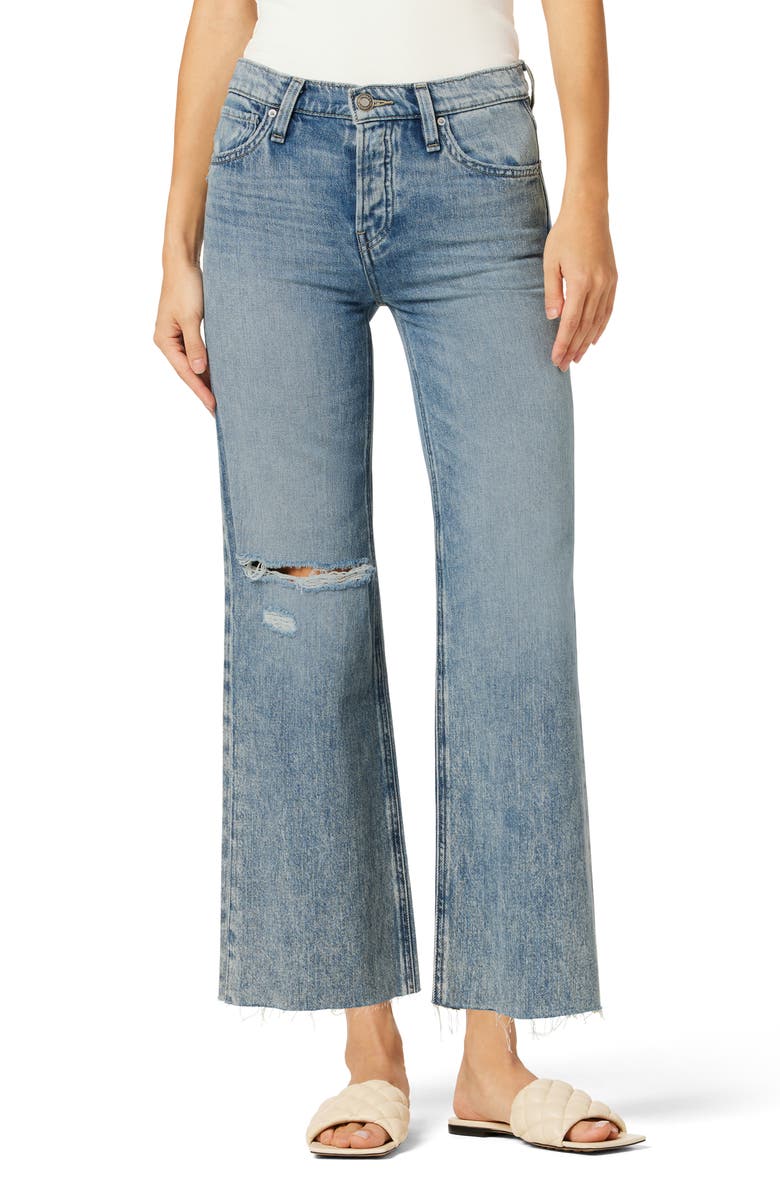 Hudson Jeans Rosie Ripped High Waist Ankle Wide Leg Jeans, Main, color, 