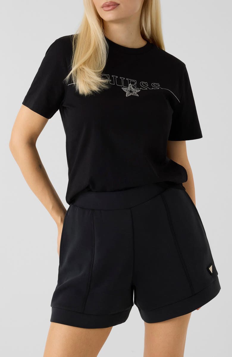 GUESS Agena Logo T-Shirt, Main, color, Jet Black