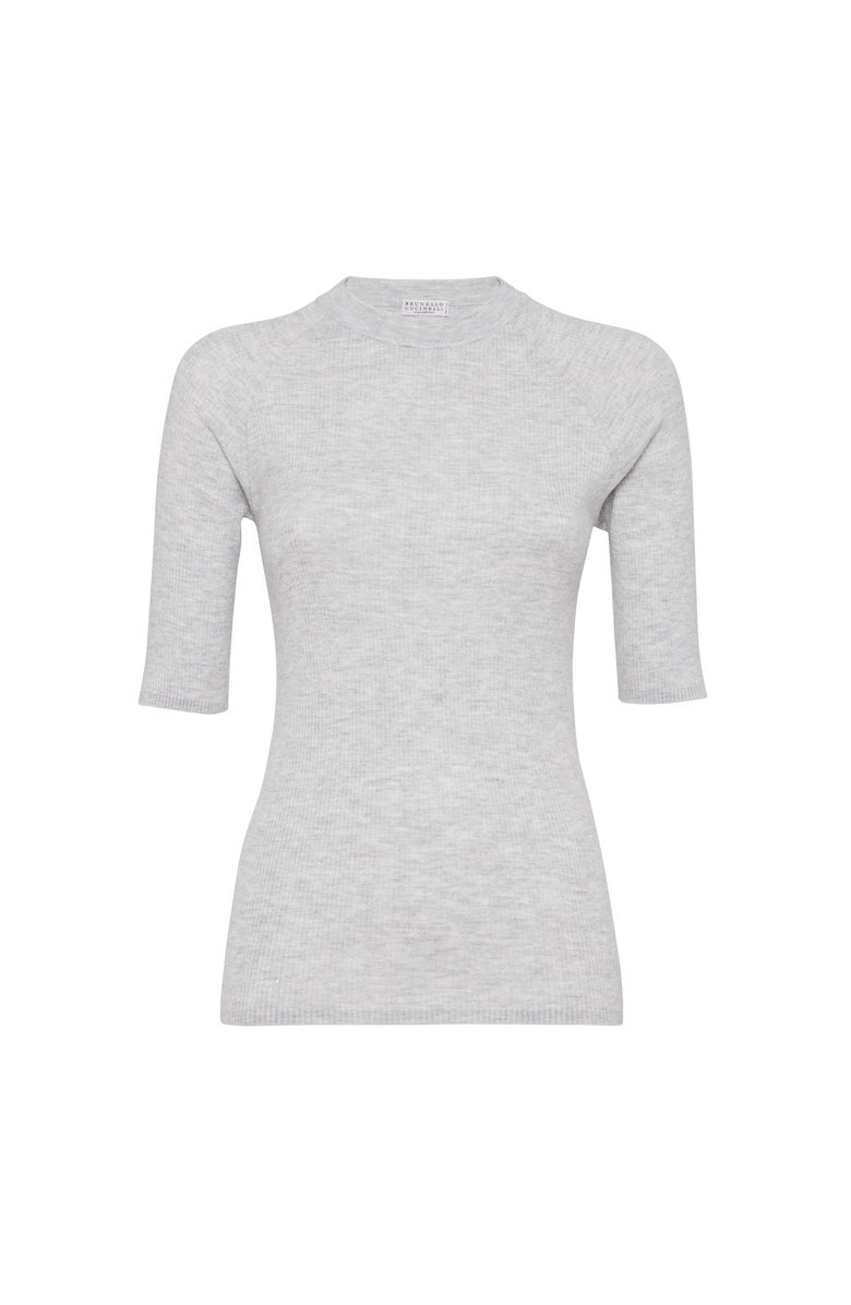 Brunello Cucinelli Sparkling cashmere sweater, Main, color, Pebble