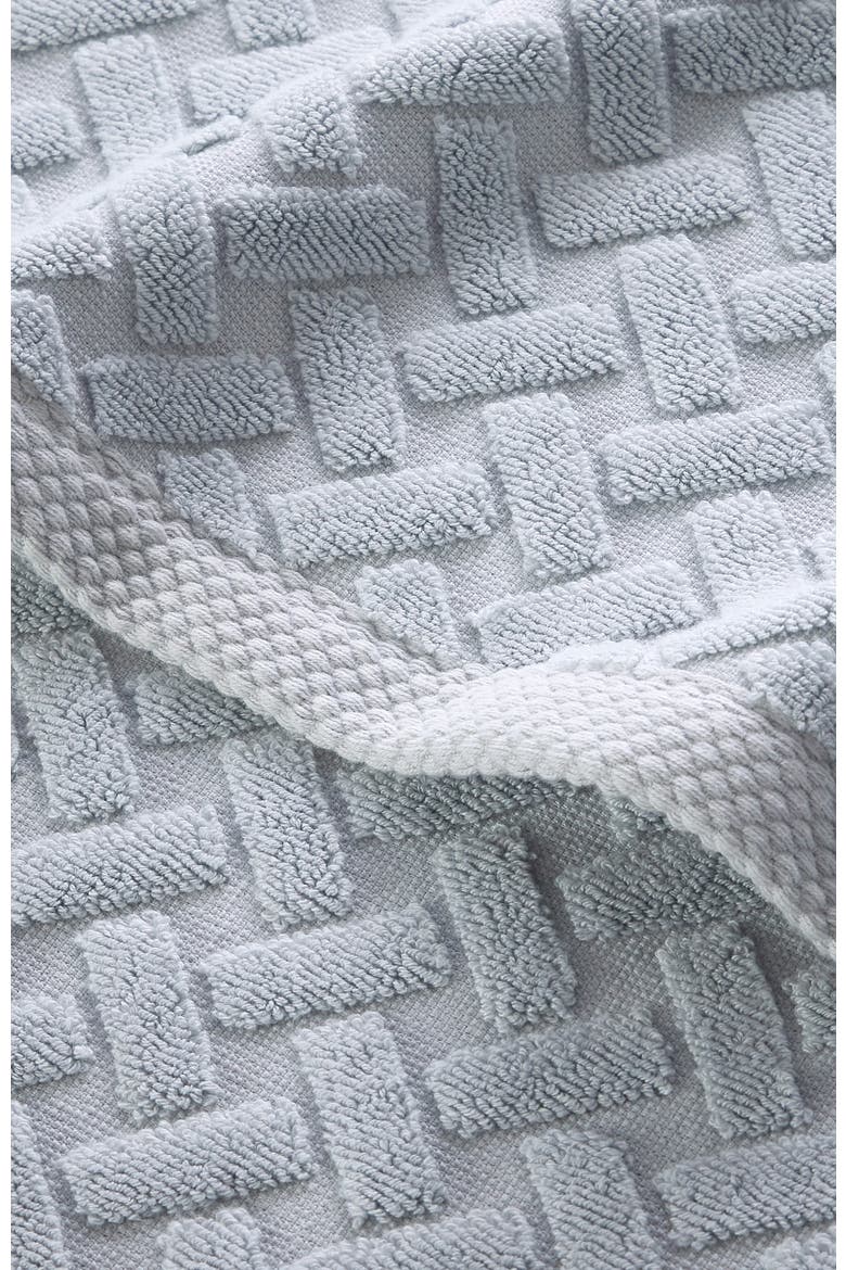 Trellis Textured Cotton Rayon Fibre Blend Soft Bath Sheets, Alternate, color, Glacier