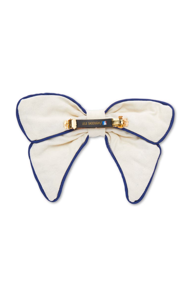 Lele Sadoughi MLB Los Angeles Angels Bow Barrette, Alternate, color, Ivory 100