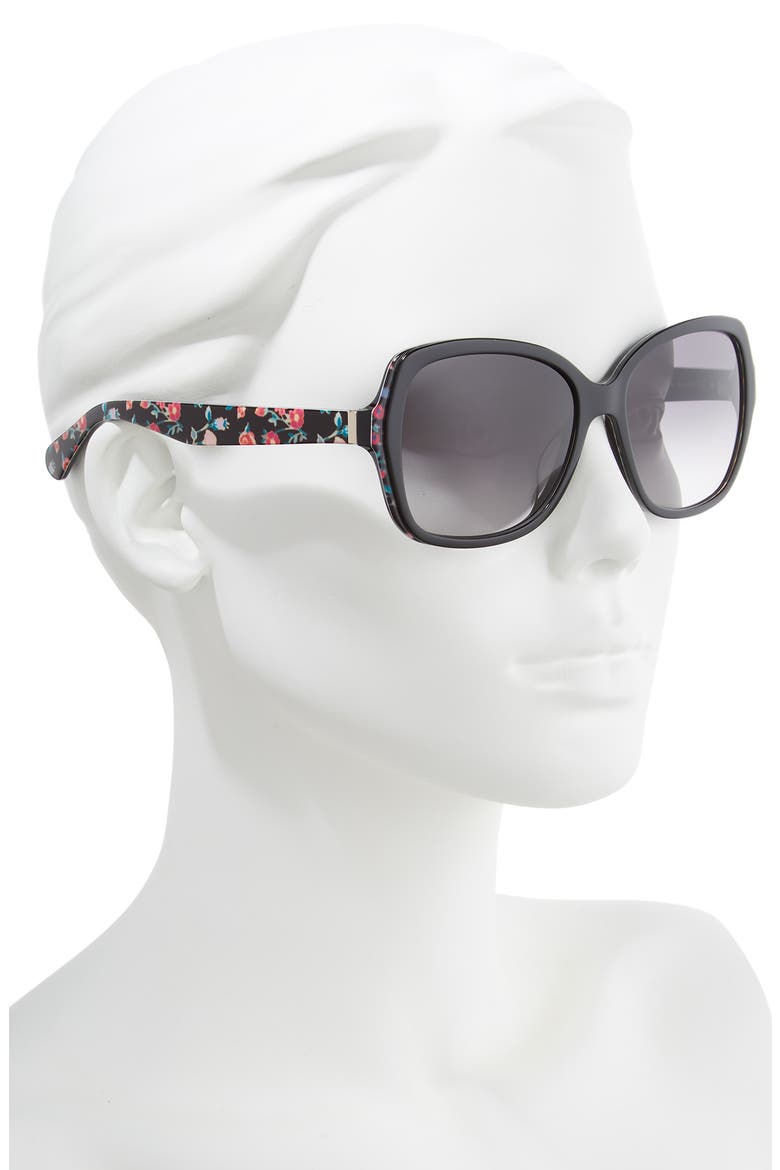 karalyns 56mm gradient butterfly sunglasses, Alternate, color, BLACK/ GOLD BLACK