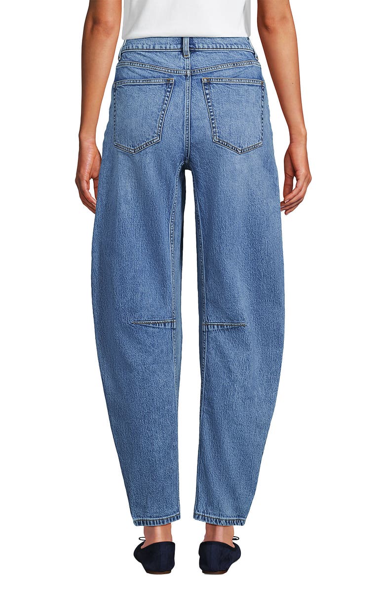 Lands' End Soft Denim Relaxed Barrel Leg Ankle Jeans, Alternate, color, 