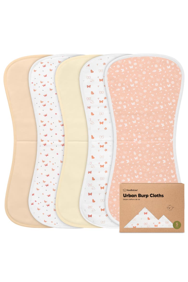 5-pack Baby Burp Cloths, Main, color, Butterflies
